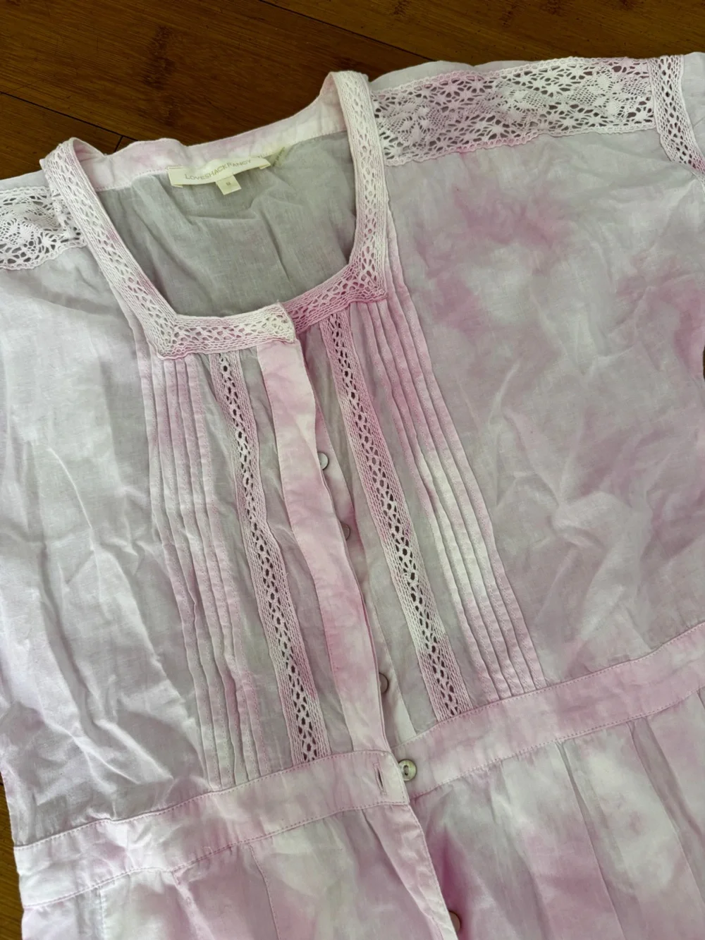 LoveChackFancy pink tiedye Edie cotton midi dress.